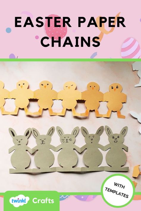 Paper Chain Animal Craft, Paper Easter Egg Crafts, Easter Decorations Paper, Easter Meal, Spring Themes, Easter Paper Crafts, Paper Decorations Diy, Origami Paper Folding, Paper Bunny