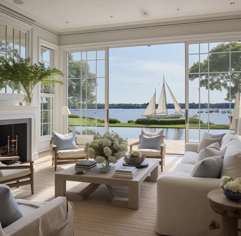 House In The Hamptons Interior Design, Hamptons Home Interior, White Lake House, Nantucket Style Homes Interior, Hamptons House Interior, Coastal Interior Design, Hamptons Beach House, Hamptons Home, Coastal Interior