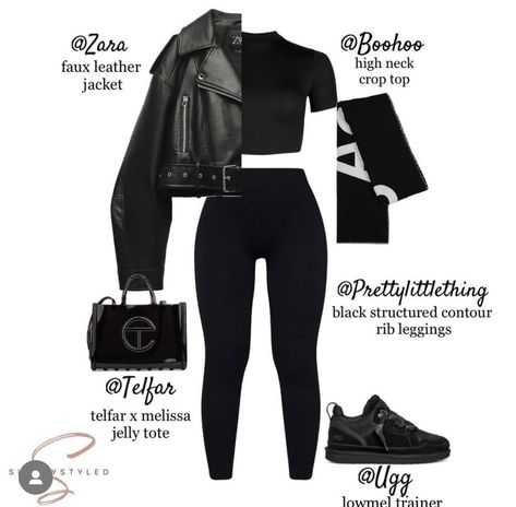 Black Winter Fits, Leather Jacket Outfit, Zara Leather Jacket, Fasion Outfits, Winter Fashion Outfits Casual, Uni Outfits, Cute Lazy Day Outfits, Jacket Outfit, Easy Trendy Outfits