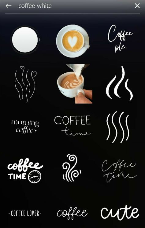 Coffee Instagram Story Stickers, Coffee Stickers Instagram, Coffee Gif Instagram, Instagram Coffee Story Ideas, Coffee Instagram Story, Creative Instagram Names, White Gif, Instagram Story App, Gifs Instagram