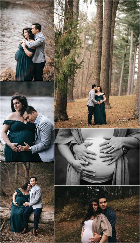 Maternity Photography Cloudy Day, Cloudy Maternity Pictures, Emerald Green Maternity Dress, Green Maternity Dress, Romantic Maternity Photos, Green Maternity Dresses, Maternity Shots, Maternity Photography Poses Couple, Maternity Picture