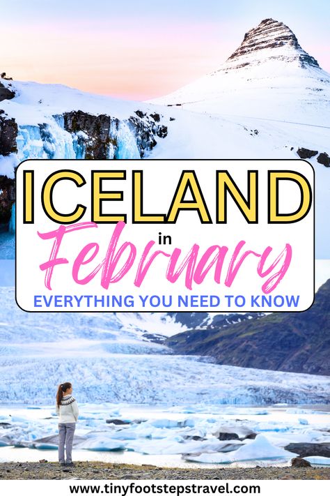 There's something magical about visiting Iceland in February. Between the cold weather, snow filled atmosphere, winter activities, and the Northern Lights, it's an experience like no other. In this guide I provide you with everything you need to know for a memorable holiday in the country. Iceland Travel February, Norway In February, Iceland In February, Iceland February, Visiting Iceland, Winter Light Festival, Iceland Ring Road, Iceland Winter, Iceland Itinerary