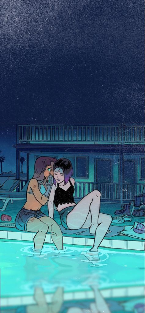 Starfire Fanart Raven, Star Fire Picolo, Starfire Picolo Art, Picolo Wallpapers, Raven And Star Fanart, Robin And Starfire Aesthetic, Raven Y Starfire Fanart, Teen Titans Picolo Art, Titans Raven Fanart