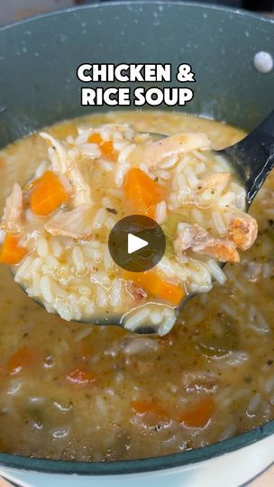 185K views · 7.6K reactions | Chicken and Rice Soup: 

SERVES 4

* 1 1/2 pounds chicken thighs or chicken breasts
* 4 tbsp butter, divided
* 1/2 cup diced carrots
* 1/2 cup diced white onion
* 1/2 cup diced celery
* 2 teaspoons minced garlic
* Season to taste with kosher salt, black pepper, onion powder, garlic powder, smoked paprika
* 6 cups chicken broth
* 1 bay leaf
* 1 - 10.5 ounce can of Cream of Chicken
* 2 1/4 cup white rice (sorry for typo in video) | Candace Barclay Simple Chicken And Rice Soup, Chicken And Rice Soups, Chicken Soup Recipes Rice, Crockpot Chicken Rice Soup, Rice Soup Crockpot, Lite Meals, Apple Cinnamon Recipes, Chicken Rice Soup, Stew Chicken Recipe