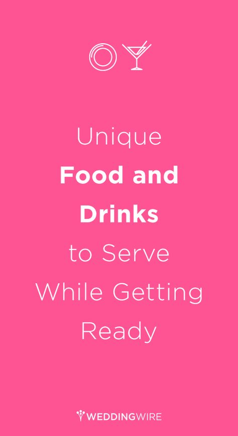 Not sure what to serve your wedding party while you are zipping up gowns or tying bow ties? Check out these mouthwatering food and beverages to enjoy while getting ready for your wedding celebration! Food For Getting Ready For Wedding, Day Of Wedding Getting Ready Food, Wedding Day Food For Getting Ready Lunch, Wedding Day Morning Getting Ready Food, Wedding Getting Ready Food, Food For Bridal Party Getting Ready, Bridal Party Foods, Wedding Hors D'oeuvres, Bridal Party Getting Ready