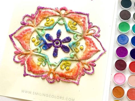 Today I'm sharing how to make rangoli on paper that you can use for Diwali or Navrathri at home. I have 4 ideas for you so let's get crafty Diwali Kindergarten Activities, Rangoli Craft For Kids, Diwali Kids Activities, Rangoli On Paper, Diwali Art For Kids, India Crafts For Kids, Rangoli For Kids, Rangoli Craft, Mandalas For Kids