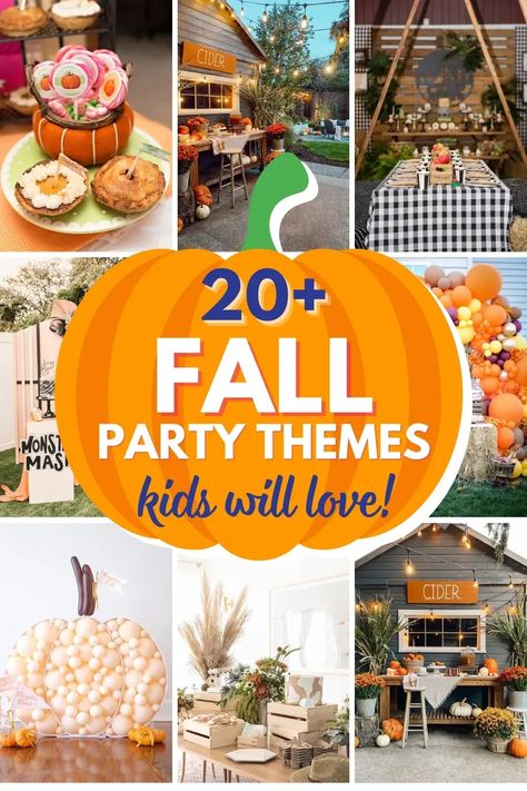 Make your child's birthday extra special with these amazing fall party themes! From wizarding wonders to wild west adventures, these ideas will have your guests excited for a season of fun and festivities. #FallThemedParty Fall Theme Birthday Party For Girl, Fall Themed Birthday Party Decorations, Fall Toddler Birthday Party, Fall Birthday Party Outfit, Fall Fest Birthday Party, Fall Festival Birthday Party Girl, Fall Festival Themes, Fall Birthday Party Ideas For Kids, Fall Birthday Party Themes