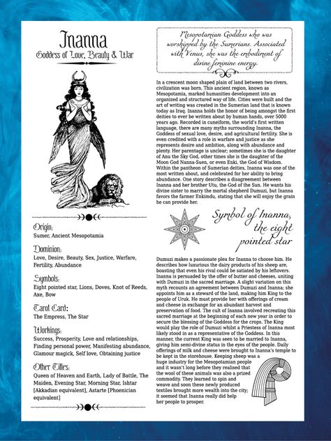 Inanna/Ishtar: Goddess Book of Shadows Pages Ishtar Goddess Symbols, Ishtar Goddess Mythology, Inanna Goddess Art, Witch Culture, Inanna Goddess, Witch Guide, Goddess Ishtar, Ishtar Goddess, Grimoire Ideas