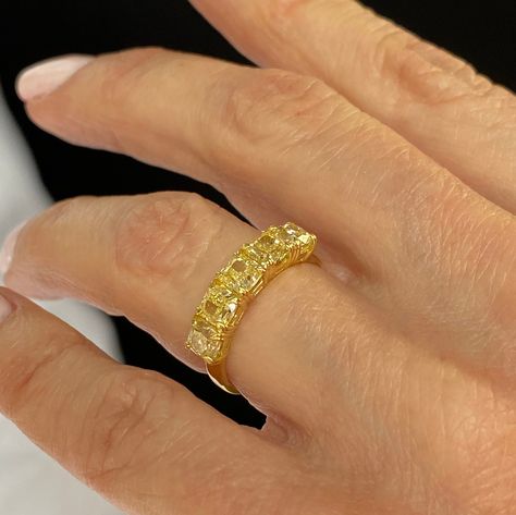 Canary Diamond Wedding Band, Yellow Diamond Wedding Band, Yellow Diamond Wedding Rings, Wedding Band Designs, Sparkly Ring, Blue Diamond Ring, Yellow Diamonds, Fancy Yellow Diamond, Yellow Wedding