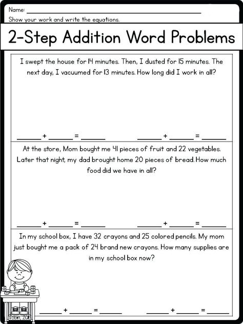 Word Problems 2nd Grade, Word Problems 3rd Grade, Village School, Multi Step Word Problems, Multiplication Word Problems, Addition Words, Addition Word Problems, Math Sheets, Subtraction Word Problems