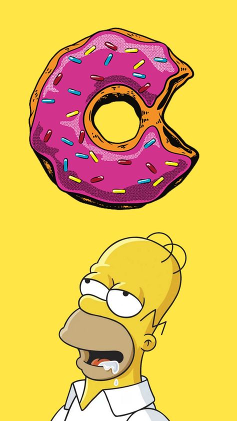 Homer Drooling, Simpsons Donut, Simpsons Characters, Homer Simpson, Best Series, Funny Cartoons, The Simpsons, Iphone Wallpapers, Art Reference Photos