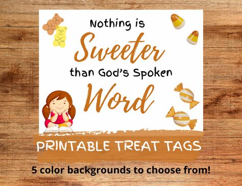 Christian Halloween Treats, Bible Tracts, Autumn Treats, Halloween Treat Tags, Trunk Or Treat Ideas, Christian Halloween, Candy Grams, Color Backgrounds, Jesus Birthday