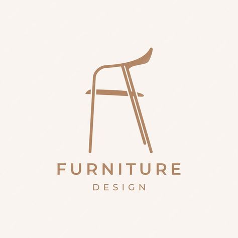 Premium Vector | Chair furniture interior logo design illustration line art design Furniture Logo Design Brand Identity, Chair Logo Design, Furniture Brand Logo, Furniture Design Logo, Logo For Furniture, Sage Furniture, Interior Logo Design, Furniture Store Logo, Illustration Line Art