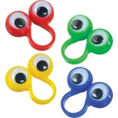 Guests can keep a lookout with google eye rings! These super silly accessories feature a pair of black and white googly eyes that peek above the hand on blue green red and yellow bases. Give them as hilarious party favors at a birthday celebration or use them as classroom prizes. Googly Eye Rings product details:  12 rings per package 3 each of 4 colors: blue green red and yellow 1 1-2in wide x 1in tall Googly Eye Rings, Silly Accessories, Diy Kandi Bracelets, Google Eyes, Eye Rings, Diy Kandi, Classroom Prizes, Party Favors For Kids Birthday, Diy Balloon Decorations