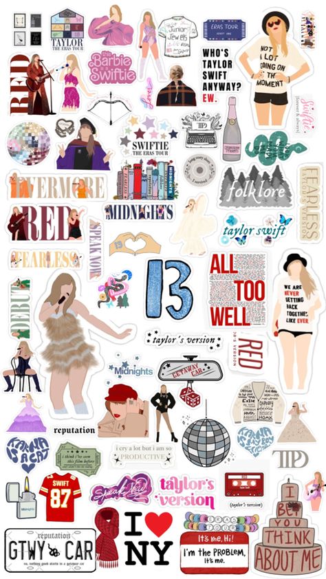 Vintage Aesthetic Stickers Printables, Monopoly Cards, Taylor Swift Games, Taylor Swift Drawing, Sticker Design Inspiration, Preppy Stickers, Taylor Swift Birthday, Estilo Taylor Swift, Paper Doll Template