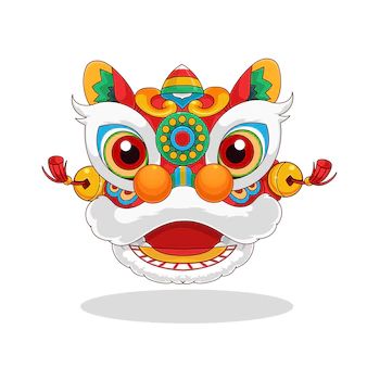 Dance Vector, Chinese Lion, Dragon Chino, Cat Years, Chinese Crafts, Lion Illustration, Chinese New Year Design, Chinese New Year Crafts, Chinese Cartoon