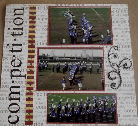 Scrapbooking Dance, Senior Scrapbook Ideas, Senior Year Scrapbook, School Memories Scrapbook, School Scrapbook Layouts, Graduation Scrapbook, High School Marching Band, High School Memories, Scrapbook Pictures