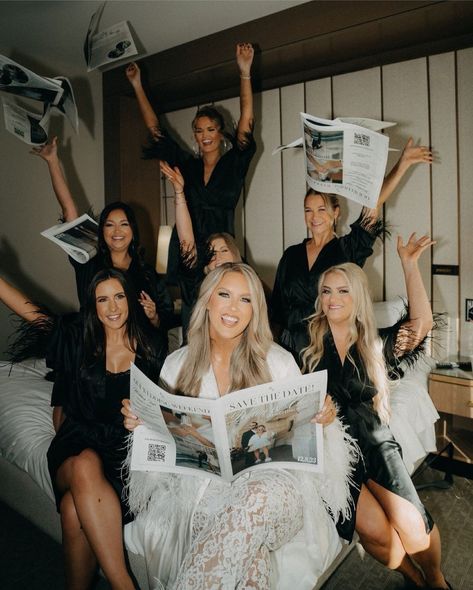 POV: You get the most iconic getting ready photos the morning of your wedding ❤️‍🔥📰 Dm us for more info about getting your own custom wedding newspaper! Bride @peytonrwalling Hair by @rdgmakeup Makeup by @sherthebeauty @ffbrides Makeup & hair assist: @jaynicoleartistry Photos: @paygestevensphotography #weddingnewspaper #weddinginspiration #weddingdayideas #weddingphotography The Morning Of The Wedding, Bridesmaid Shoot, Bridal Party Photoshoot, Getting Ready Wedding Photos, Getting Ready Bride, Camera Wedding, Bridesmaid Poses, Bridesmaid Pictures, Bridal Party Getting Ready