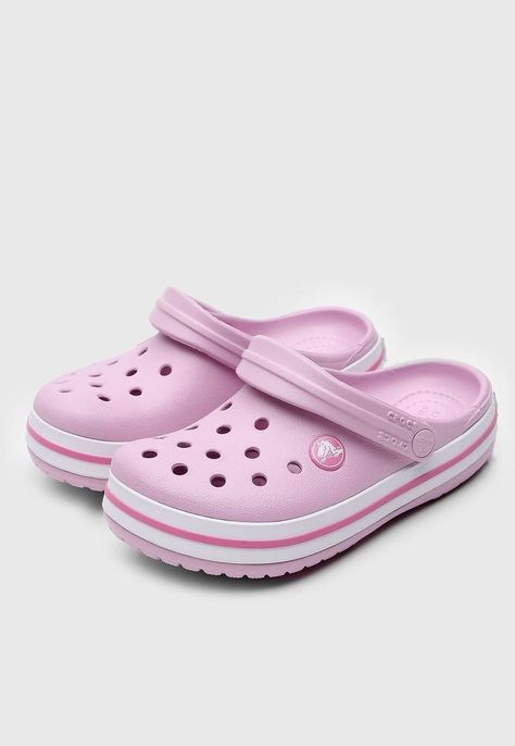 Crocband Crocs, Crocs Aesthetic, Crocs Fashion, Crocband Clog, Pink Crocs, Dr Shoes, Crocs Crocband, Cute Nikes, Hello Kitty Items