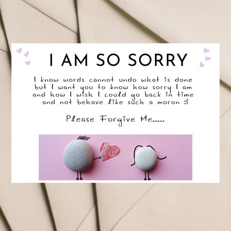 Sorry Card Ideas, Zodiac Sign For October, Apology Note, Sorry Card, Advertisement Board, Apology Cards, Apologizing Quotes, Sorry Quotes, Please Forgive Me