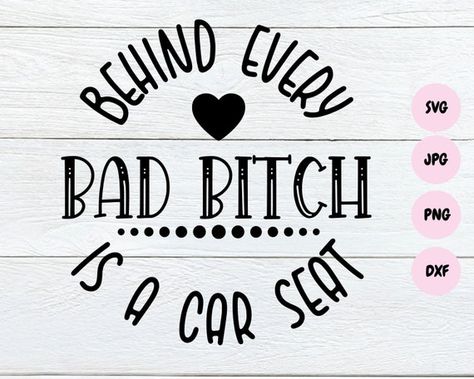 Check out this item in my Etsy shop https://www.etsy.com/listing/1040376934/behind-every-bad-bitch-is-a-car-seat-svg Vynil Ideas, Funny Mom Svg, Sarcastic Svg, Cricut Projects Beginner, Funny Svg, Funny Mom, Mom Svg, Svg Funny, Car Decals Vinyl