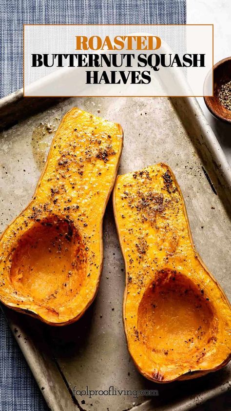 Roasted Whole Butternut Squash is an easy way to enjoy butternut squash in recipes. Get all my tips on the best temperature and timing along with recipe ideas to put it to use. How To Fix Butternut Squash, Whole Roasted Butternut Squash, Roast Whole Butternut Squash, Butternut Squash Oven, Gina Livy, Squash In Oven, Roast Butternut Squash, Butternut Squash Pasta Sauce, Butternut Squash Recipes Roasted