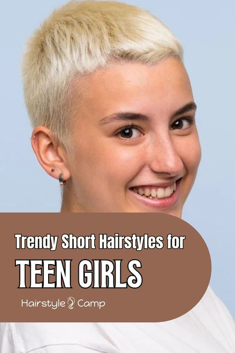 Short Hairstyles for Teen Girls Teenage Pixie Haircut, Short Haircut Ideas For Girls Teens, Teen Girl Short Haircut, Teen Short Haircut, Short Teenage Girl Haircut, Short Hairstyles For Teenage Girl, Cute Haircuts For Teens, Teen Girl Haircuts, Short Hair Cuts For Teens