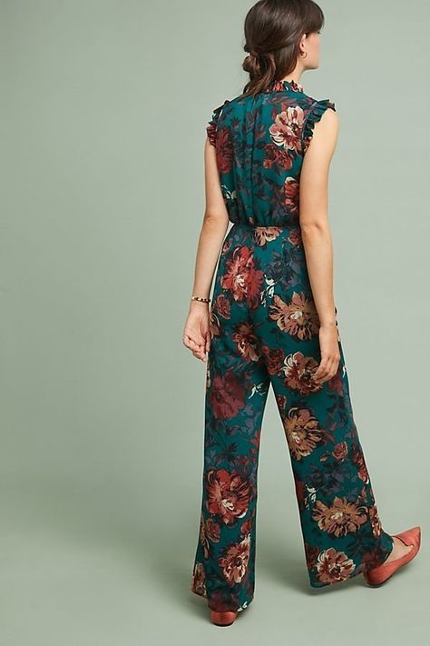 Dressy Jumpsuit Outfit, Fall Formal Dresses, Playsuits Outfit, Luxury Clothing Brands, Anthropologie Style, Wedding Jumpsuit, Fall Wedding Guest Dress, Jumpsuit Dressy, Denim Chic