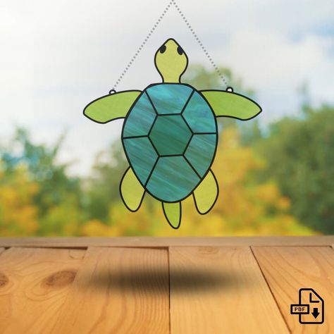 Stained Glass Turtle Pattern, Stained Glass Art Simple, Easy Stained Glass Art, Beginner Stained Glass Projects Simple, Easy Stained Glass Patterns For Beginners, Stained Glass Ideas For Beginners, Easy Stained Glass Patterns Free, Stained Glass Patterns For Beginners, Stained Glass Designs Free Pattern