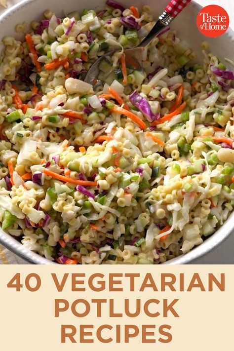 Vegetarian Summer Potluck Recipes, Best Food For Potluck, Veggie Potluck Ideas, Vegetarian Picnic Recipes, Vegetarian Party Foods, Easter Pot Luck Recipes, Vegetarian Recipes For Potluck, Potluck Recipes Healthy, Vegetarian Dishes Summer