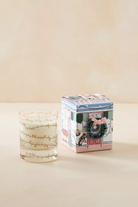 Anthropologie Candle, Girl Boss Gift, Candle Projects, Creative Christmas Gifts, Candles Photography, Anthropologie Uk, Holiday Village, Candle Packaging, Holiday Candles