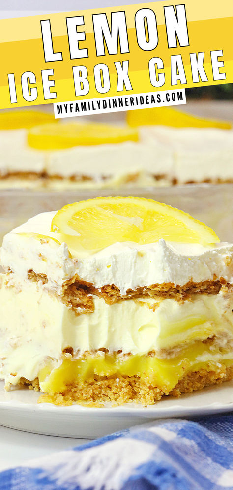 Lemon Ice Box Cake Lemon Blueberry Ice Box Cake Pioneer Woman, Lemon Ice Box Cake, Ice Box Cake, Lemon Ice, Dessert Photography, Icebox Cake, Sweet Delights, Ice Box, Lemon Blueberry