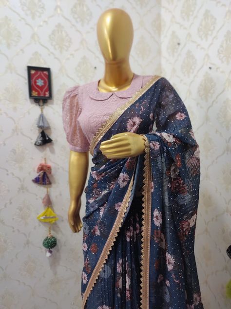 Fusion Blouse Designs, Colour Neck Blouse Designs, New Blouse Designs Fashion 2024 Back, Blue Saree With Pink Blouse, Latest Trending Blouse Designs, New Blouse Designs Fashion 2024, Decent Blouse Designs, Ikat Blouse Designs, Basic Blouse Designs