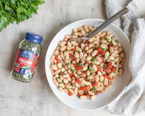 Marinated White Bean Salad Recipe | Italian Herb Blend Marinated Salad Recipes, White Bean Salad Recipes, Marinated Salad, Bread Bowl Recipe, Bean Salad Recipe, Recipe Italian, White Bean Salad, Bean Salad Recipes, Kabob Recipes