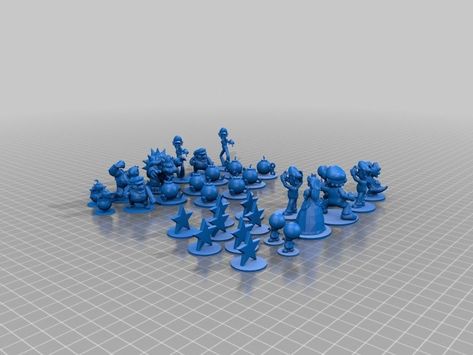 Mario Chess, King Bowser, 3d Chess Set, 3d Chess, Bowser Jr, 3d Printing Art, 3d Printing Diy, 3d Printing Projects, Print Ideas