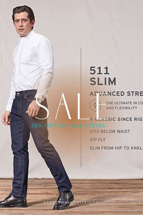 Men's 511 Slim Fit Stretch Jeans #jeans #Men jeans #Trending #Men outfit Levis 511 Men Outfits, Jeans Men, Levis Men, Big & Tall, Slim Fit Jeans, Stretch Jeans, Fit Jeans, Levi's, Slim Fit