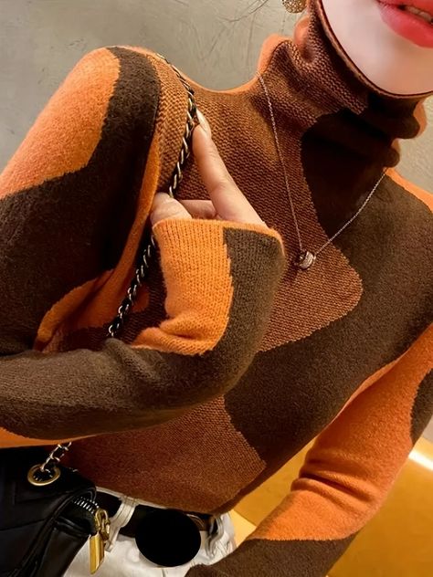 Bold Dresses, Slim Sweater, Children Fashion, Street Style Winter, Long Sleeve Turtleneck, Cozy Outfit, Moda Vintage, Elegant Chic, Turtleneck Sweater