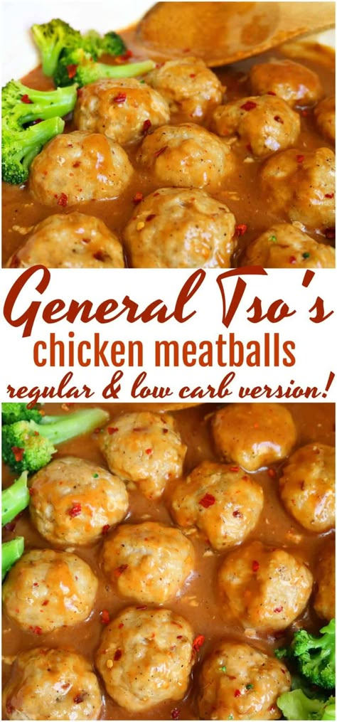 Tso Chicken, General Tso Chicken, Mapo Tofu, Ground Chicken Recipes, General Tso, Boiled Egg Diet Plan, Low Carb Diet Recipes, Chicken Meatballs, Low Carb Meals Easy