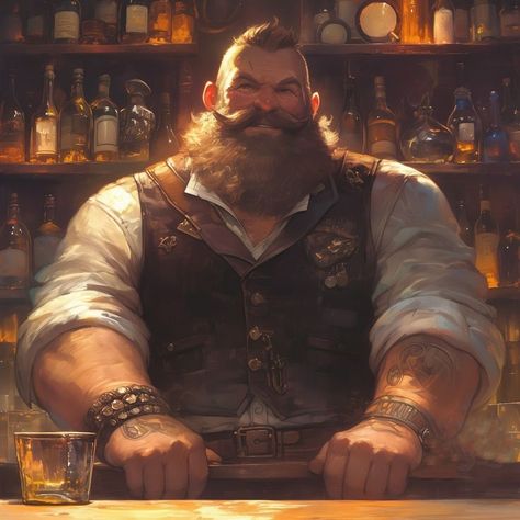 Fantasy Tavern Keeper, Fantasy Tavern Owner, Dnd Merchant, Medieval Merchant, Dragon Games, Dungeons And Dragons Characters, Dnd Art, D&d Dungeons And Dragons, Dungeons And Dragons Homebrew