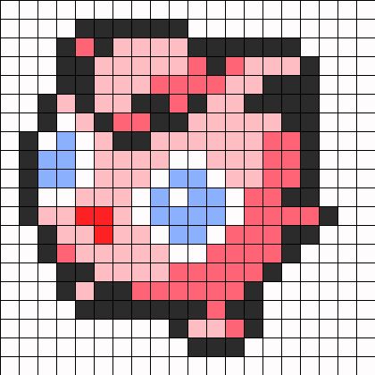 Jigglypuff Pokemon Sprite Perler Bead Pattern | Bead Sprites | Characters Fuse Bead Patterns Pixel Art Kirby, Hama Beads Pokemon, Pokémon Perler, Image Pixel Art, Pokemon Jigglypuff, Pokemon Perler, 151 Pokemon, Pokemon Cross Stitch, Pokemon Bead