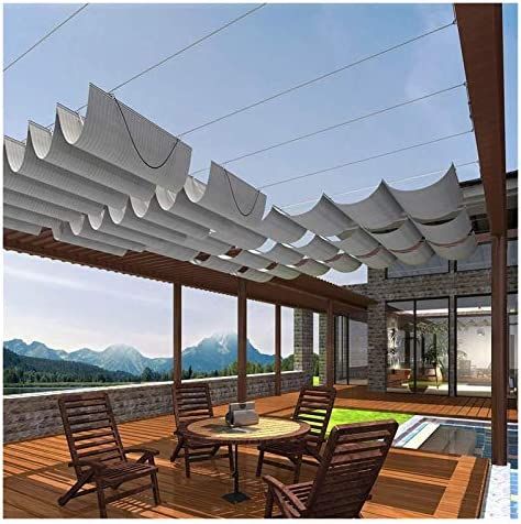 Cover For Deck, Deck Trellis, Slide Wire Canopy, Ombra Pergola, Pergola Modern, Shade Sail Installation, Retractable Pergola Canopy, Deck Pergola, Pergola Shade Cover