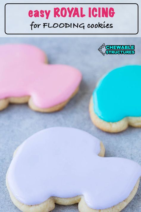 Icing For Flooding Cookies, Easy Royal Icing, Sugar Cookie Icing Recipe, Easy Royal Icing Recipe, Hot Fudge Cake, Flood Icing, Cookie Icing Recipe, Hot Chocolate Fudge, Flooding Cookies