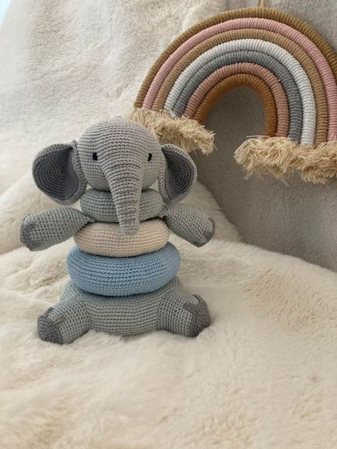 Baby Elephant crochet pattern, crochet stacker baby toy, PDF pattern, crochet stacking toy Stackable crochet toy pattern #stackablecrochettoypattern #crochet #crochettoy #crochettoys 1.799 Crochet Baby Stacking Toys, Crochet Stacking Toy, Nursery Crochet, Baby Stacking Toys, Elephant Crochet Pattern, Crochet Stuffies, Crochet Dreams, Crochet Nursery, Baby Elefant