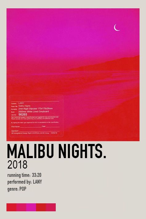 Malibu Nights - LANY (2018) Lany Malibu Nights, Lany Aesthetic, Lany Lyrics, Malibu Nights, Song Posters, Album Posters, Cd Design, Cover Album, Art Deco Posters