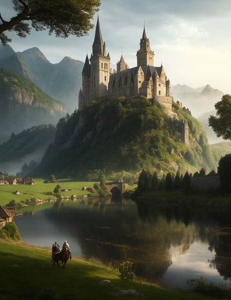 Medieval Fantasy Setting, Medieval Kingdom Aesthetic, Fantasy Castle Concept Art, Medieval Castle Concept Art, Medieval Castle Aesthetic, Kingdom Fantasy Castles, Medieval Castle Art, Fantasy Medieval Castle, Medieval Poster