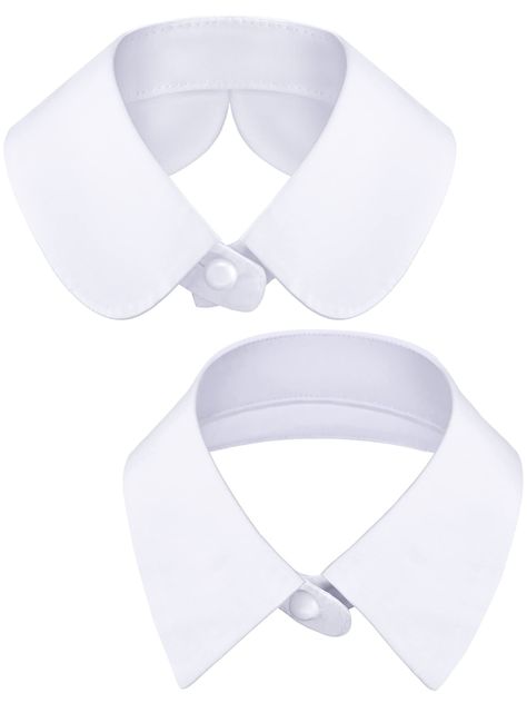 2 Pieces Faux Collar False Lapel Detachable Blouse Collar Women's Girls Faux False Collar Simplicity Collar, 2 Styles, Medium Dickey Collar, Faux Collar, Collar For Women, Blouse Collar, False Collar, Fake Collar, Look Formal, White Clothing, Half Shirts