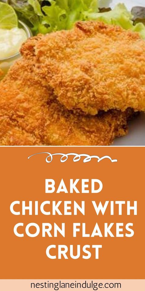 Baked Chicken Corn Flakes Recipes, Ideas For Chicken Breast Easy Recipes, Frosted Flake Crusted Chicken, Chicken Corn Flakes Recipes Oven Baked, Cornflake Chicken With Mayo, Oven Fried Chicken With Corn Flakes, Recipes With Corn Flakes Cereal, Chicken Recipes With Corn Flakes, Crispy Chicken With Corn Flakes