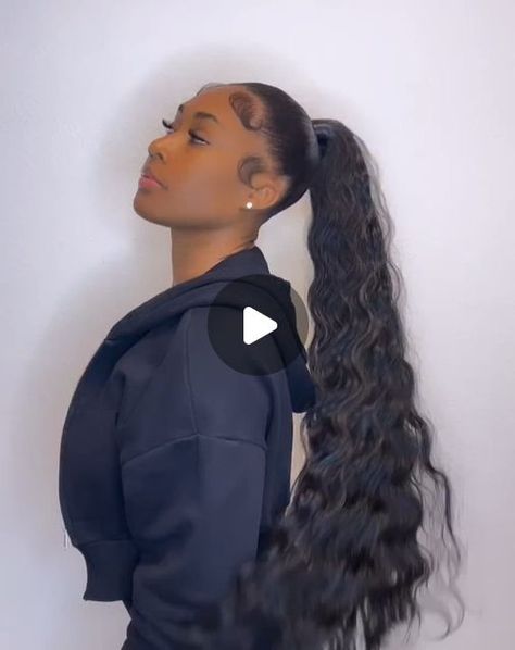 💯Raw Human Hair Vendor on Instagram: "High curly ponytail sleeking who loves?🔥Follow @elfinhair_beauty for more inspiration~  🛒Choose your favorite bundles on our bio website 💸Use coupon code: “VV10”  Other offers: 🔥Orders get FREE $39.9 hot comb 🔥Free 24hrs worldwide shipping 🔥Pay later with PayPal Klarna . . . . . . . . #messybun #naturalhair #hairjourney #hairstyles #hairtutorials #explorepage #satisfyingvideos #blackgirlmagic #spacebuns #topbun #ponytail#highponytail #ponytailhair #hairextensions#rawhair #blackgirlhairstyles #easyhairstyles #melaninpoppin #curlyhairstyles #hairtransformation #softhair #arroganttae #topknot #tiktokviral #blackgirlsrock #curlyhair" Slick Ponytail Weave Curly Hair, Mid Curly Ponytail, How To Do Ponytail Hairstyles, Wavy Ponytail Black Women, Wavy Hair Ponytail, Curly Ponytail Weave, High Curly Ponytail, Hot Comb, Slick Ponytail