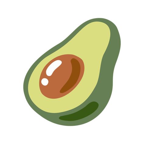 Avocado, green fruit with brown pills, flat style. Food Clipart, Green Fruit, Avocado Green, Flat Style, Flat Illustration, Cute Food, Fashion Flats, Free Png, 그림 그리기