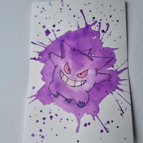 Watercolor Art For Beginners, Pokemon Full Art, Pikachu Drawing, Pokemon Painting, Gengar Pokemon, Summer Art Projects, Pokemon Sketch, Pokemon Craft, Art For Beginners